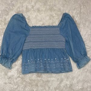 American Eagle Smocked Top